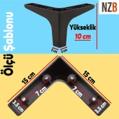Mobilya Kanepe Sehpa TV Ünitesi Koltuk Ayağı 10 cm Siyah Baza Ayak 4 Adet thumbnail 2