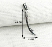 925 Ayar Gümüş Kırmızı Taşlı Zülfikar Kolye Ucu thumbnail 3