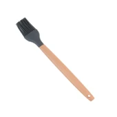 Yumurta Fırçası Ahşap Saplı Mutfak Fırçası Sos Fırçası Hamur Fırçası Silikon Gri 27 cm - 3