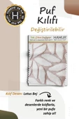 Yıkanabilir Puf Tabure Kılıfı Tak-Çıkar-Değiştir-Yenile Orta Sehpa Kılıfı By Lotus Bej - 3