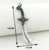 925 Ayar Gümüş La Feta İlla Ali La Seyfe İlla Yazılı Zülfikar Kolye Ucu thumbnail 3