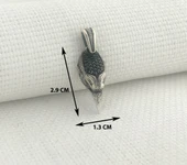 925 Ayar Gümüş Kartal Başı Kolye Ucu thumbnail 3