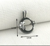 925 Ayar Gümüş Kartal Başlı Ayyıldız Kolye Ucu thumbnail 3