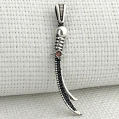 925 Ayar Gümüş Kırmızı Taşlı Zülfikar Kolye Ucu thumbnail 1