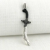 925 Ayar Gümüş La Feta İlla Ali La Seyfe İlla Yazılı Zülfikar Kolye Ucu thumbnail 1