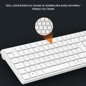 Lecoo Km2001 Klavye & Mouse Kablosuz Set Beyaz - 5