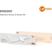 Lecoo Km2001 Klavye & Mouse Kablosuz Set Beyaz - 8