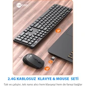 Lecoo Km2001 Klavye & Mouse Kablosuz Set Siyah - 2