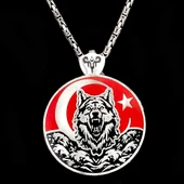 Ayyıldız 925 Ayar Gümüş Bozkurt Kral Zincir Kolye thumbnail 2