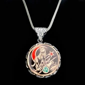 Ayyıldız 925 Ayar Gümüş Üç Hilal Bozkurt Kolye thumbnail 2