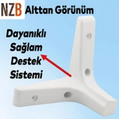 Mobilya Kanepe Sehpa TV Ünitesi Koltuk Ayağı 10 cm Beyaz Baza Ayak 4 Adet thumbnail 6