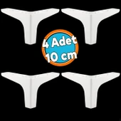 Mobilya Kanepe Sehpa TV Ünitesi Koltuk Ayağı 10 cm Beyaz Baza Ayak 4 Adet thumbnail 1