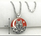 Ayyıldız 925 Ayar Gümüş Bozkurt Kral Zincir Kolye thumbnail 3