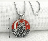 Ayyıldız 925 Ayar Gümüş Bozkurt Kolye thumbnail 3