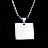 Kare Düz Parlak 925 Ayar Gümüş Kolye thumbnail 2