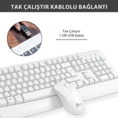 Lecoo Cm105 Beyaz Kablolu Mouse & Klavye Set - 5