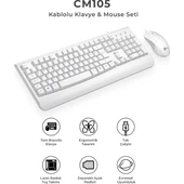 Lecoo Cm105 Beyaz Kablolu Mouse & Klavye Set - 2
