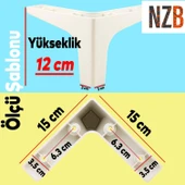 Mobilya Kanepe Sehpa TV Ünitesi Koltuk Ayağı 12 cm Beyaz Baza Ayak 4 Adet thumbnail 2