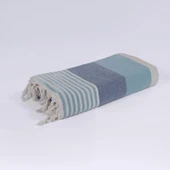 Homedius Pamuk Turkuaz American Desenli Püsküllü Peştamal 2'li - 100x180 cm - 4