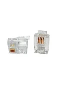 Rj11 4pin Jak 6p4c Telefon Kablosu Için Konnektör 4 Pinli Plug  4 Çekirdek (100 Adet) - 1