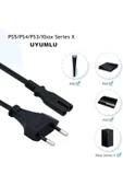 CylinModa Fişi (1) Kablosu Teyp 2Pin Güç Tv Universal Monitör - Projeksiyon - Güç Kablosu Metr - 2