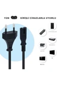 CylinModa Fişi (1) Kablosu Teyp 2Pin Güç Tv Universal Monitör - Projeksiyon - Güç Kablosu Metr - 1