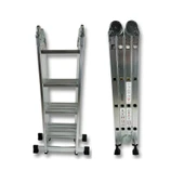 Endokon 4,56 Metre - 16 Basamaklı Katlanır Akrobat Merdiven - Büyük Menteşe - Kalın Profil - 5