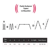 Endokon 4,56 Metre - 16 Basamaklı Katlanır Akrobat Merdiven - Büyük Menteşe - Kalın Profil - 6