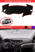 Torpido Koruma Halısı Siyah Kenar Renk Kırmızı Hyundai Tucson 2016-2018 ile Uyumlu - 1