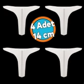 Mobilya Kanepe Sehpa TV Ünitesi Koltuk Ayağı 14 cm Beyaz Baza Ayak 4 Adet thumbnail 1