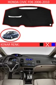 Torpido Koruma Halısı Siyah Kenar Renk Kırmızı Honda Civic FD6 2006-2010 ile Uyumlu - 1