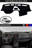 Torpido Koruma Halısı Siyah Kenar Renk Siyah Fiat Doblo D3 2012-2015 ile Uyumlu - 1