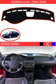 Torpido Koruma Halısı Siyah Kenar Renk Kırmızı Honda Civic 1994-2000 ile Uyumlu - 1