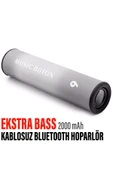 Kablosuz Silindir Bluetooth Hoparlör Speaker Ekstra Bass Ses Bombası 2000 mAh IP65 Su Geçirmez - 1