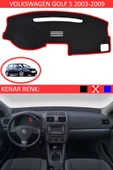 Torpido Koruma Halısı Siyah Kenar Renk Kırmızı Volkswagen Golf 5 2003-2009 ile Uyumlu - 1