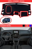 Torpido Koruma Halısı Siyah Kenar Renk Kırmızı Opel Combo 2018+ ile Uyumlu - 1