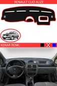 Torpido Koruma Halısı Siyah Kenar Renk Kırmızı Renault Clio Alize ile Uyumlu - 1