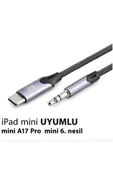 iPad Mini A17 Pro iPad mini 6.nesil Uyum Metal Başlık AUX Kablo Ses Dönüştürücü Hasır TypeC Çevirici - 1