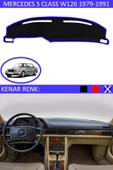 Torpido Koruma Halısı Siyah Kenar Renk Mavi Mercedes S Class W 126 1979-1991 ile Uyumlu - 1