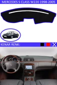 Torpido Koruma Halısı Siyah Kenar Renk Mavi Mercedes S Class W 220 1998-2005 ile Uyumlu - 1