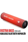 Kablosuz Silindir Bluetooth Hoparlör Speaker Ekstra Bass Ses Bombası 2000 mAh IP65 Su Geçirmez - 1