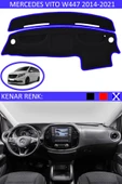 Torpido Koruma Halısı Siyah Kenar Renk Mavi Mercedes Vito W447 2014 ile Uyumlu - 1