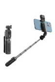 Monopod Tripod Selfie Çubuğu Ayarlanabilir Bluetooh Uzaktan Kumandalı 3 Mod Işıklı 75CM - 1