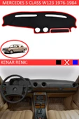 Torpido Koruma Halısı Siyah Kenar Renk Kırmızı Mercedes S Class W 123 1976-1984 ile Uyumlu - 1
