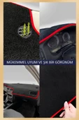 Torpido Koruma Halısı Siyah Kenar Renk Kırmızı Opel Corsa C 2000-2006 ile Uyumlu - 2