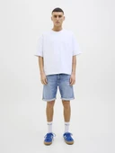JACK JONES Erkek Blue Denim Shorts 12269612 - 6
