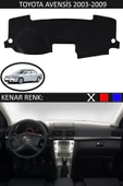 Torpido Koruma Halısı Siyah Kenar Renk Siyah Toyota Avensis 2003-2009 ile Uyumlu - 1