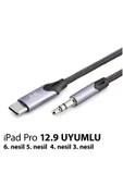 iPad Pro 12.9inç 6. 5. 4. 3. Nesil uyumlu Metal başlık AUX Kablo Ses Dönüştürücü Type-C Çevirici - 1