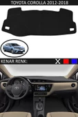 Torpido Koruma Halısı Siyah Kenar Renk Siyah Toyota Coralla 2012-2018 ile Uyumlu - 1