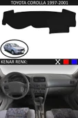 Torpido Koruma Halısı Siyah Kenar Renk Siyah Toyota Coralla 1997-2001 ile Uyumlu - 1